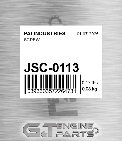 JSC-0113 Screw