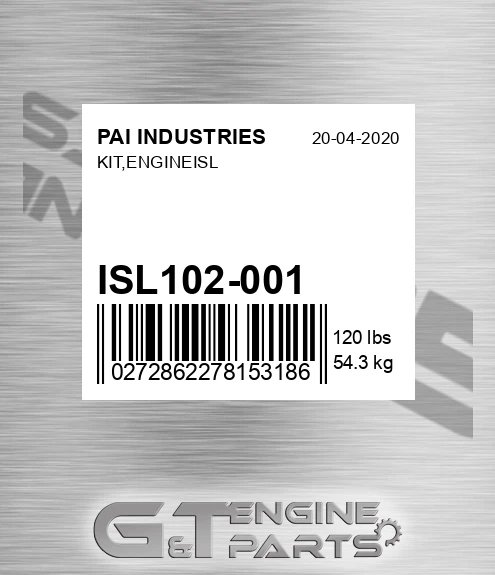 ISL102-001 Kit,engineisl
