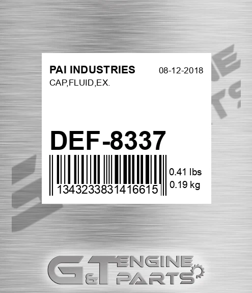 DEF-8337 Cap,fluid,ex.
