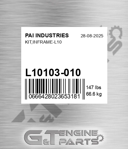 L10103-010 Kit,inframe-l10 for PAI INDUSTRIES