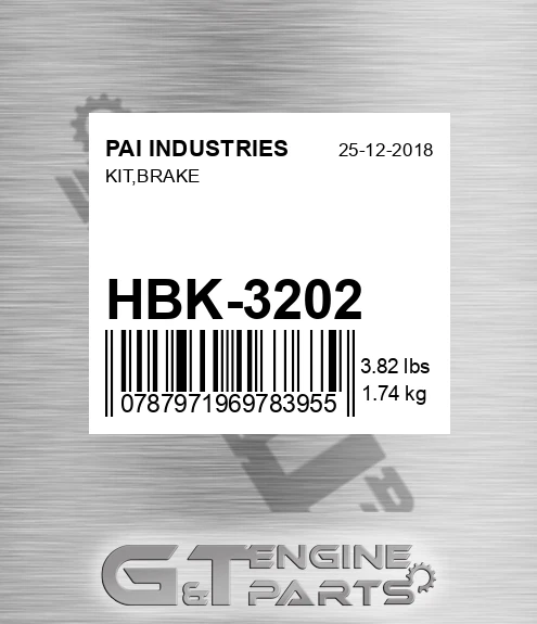 HBK-3202 Kit,brake for PAI INDUSTRIES