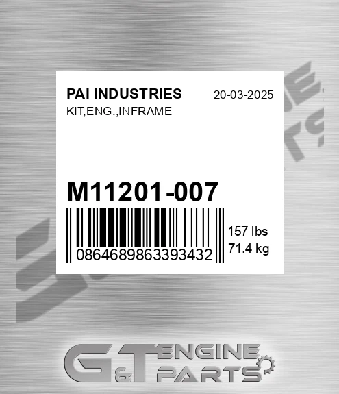 M11201-007 Kit,eng.,inframe for PAI INDUSTRIES