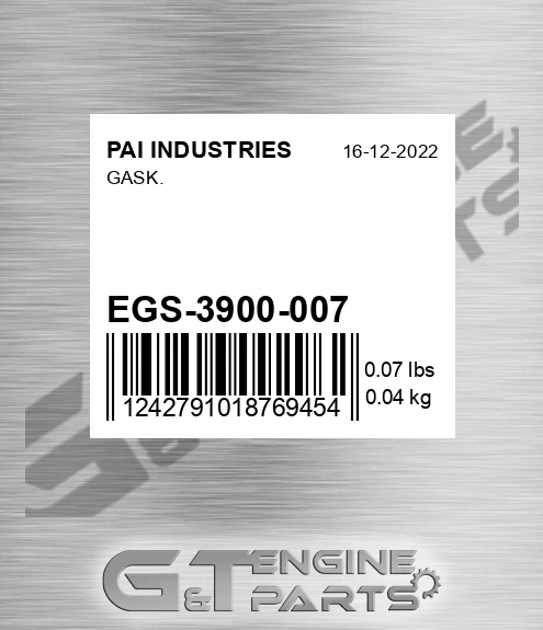 EGS-3900-007 Gask.