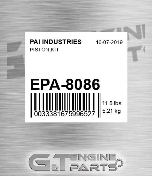 EPA-8086 Piston,kit
