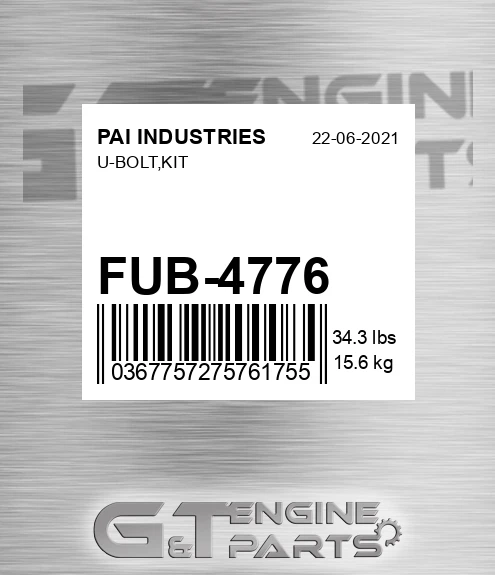 FUB-4776 U-bolt,kit for PAI INDUSTRIES