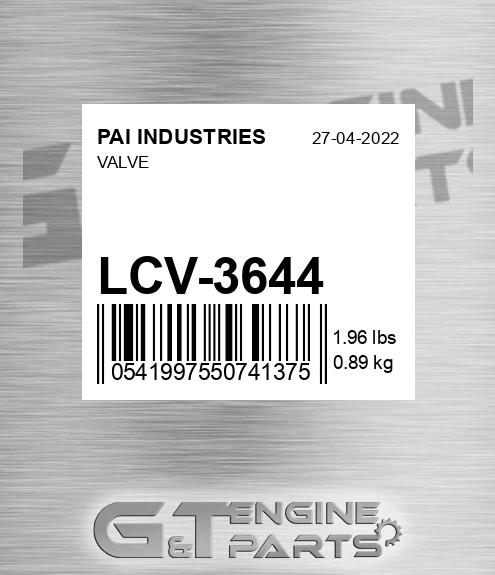 LCV-3644 Valve