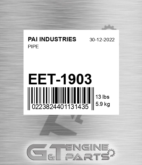 EET-1903 Pipe for PAI INDUSTRIES