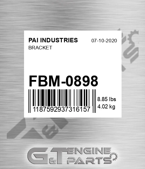 FBM-0898 Bracket for PAI INDUSTRIES