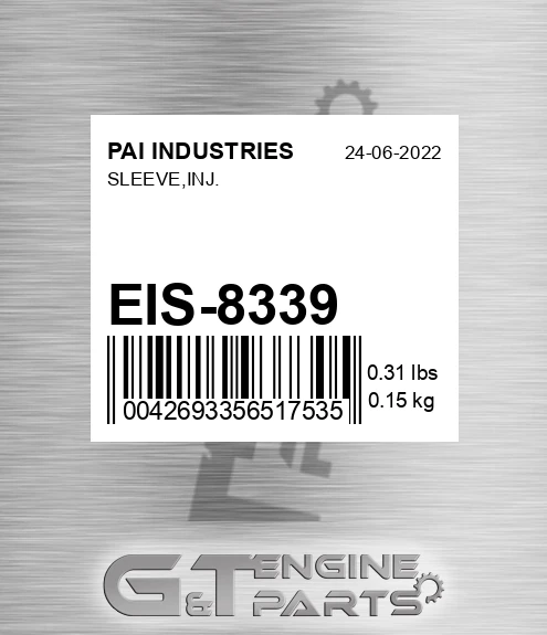 EIS-8339 Sleeve,inj. for PAI INDUSTRIES