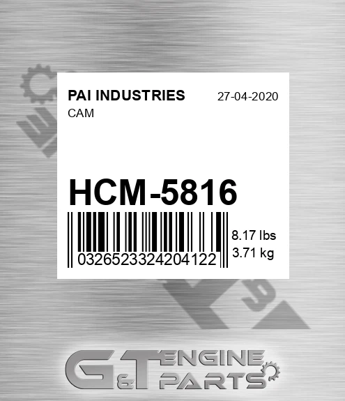 HCM-5816 Cam for PAI INDUSTRIES