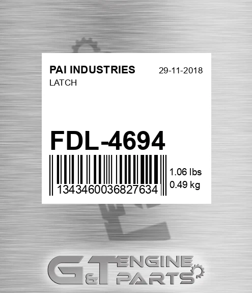 FDL-4694 Latch for PAI INDUSTRIES