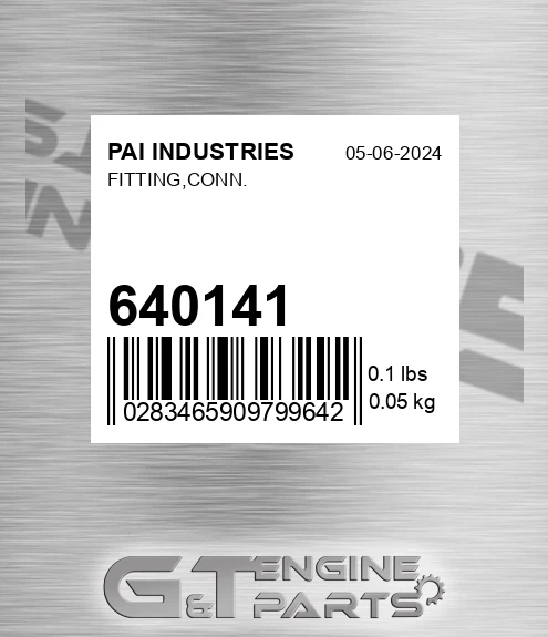 640141 Fitting,conn. for PAI INDUSTRIES