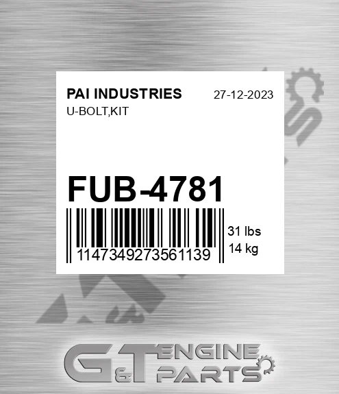 FUB-4781 U-bolt,kit