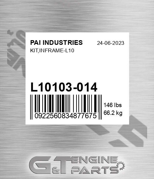 L10103-014 Kit,inframe-l10 for PAI INDUSTRIES