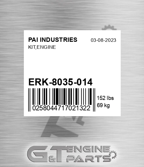 ERK-8035-014 Kit,engine for PAI INDUSTRIES