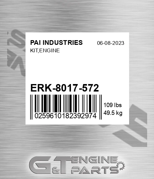 ERK-8017-572 Kit,engine for PAI INDUSTRIES