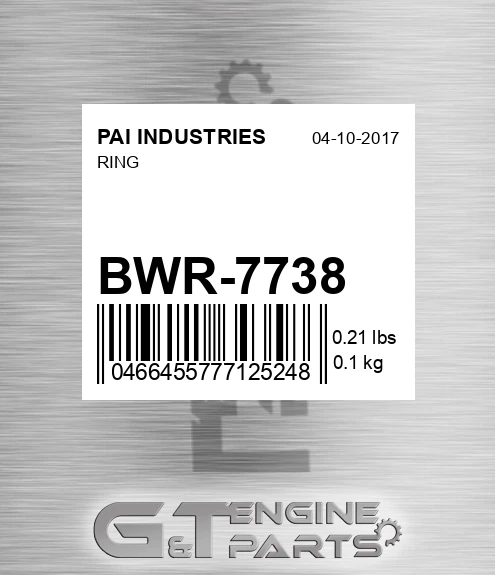 BWR-7738 Ring for PAI INDUSTRIES