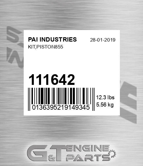 111642 Kit,piston855 for PAI INDUSTRIES