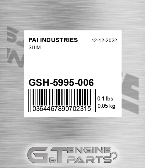 GSH-5995-006 Shim