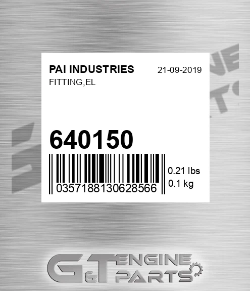 640150 Fitting,el for PAI INDUSTRIES