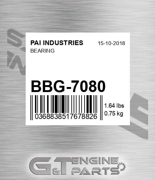 BBG-7080 Bearing for PAI INDUSTRIES