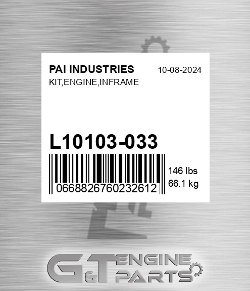 L10103-033 Kit,engine,inframe for PAI INDUSTRIES