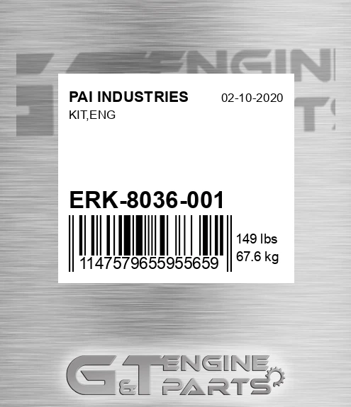 ERK-8036-001 Kit,eng for PAI INDUSTRIES