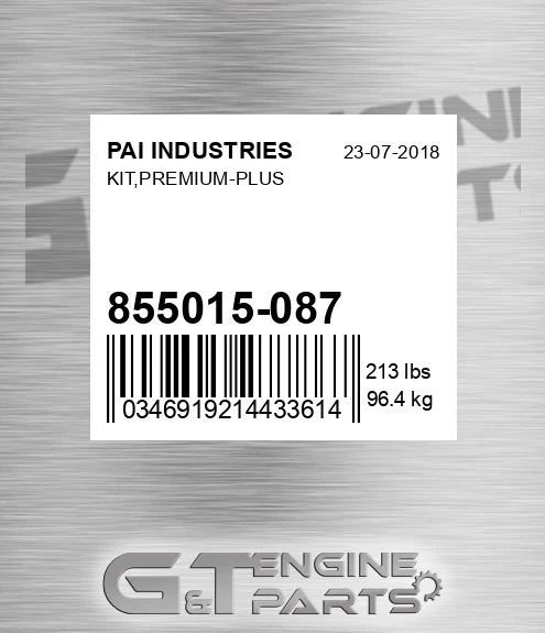 855015-087 Kit,premium-plus for PAI INDUSTRIES