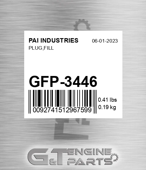 GFP-3446 Plug,fill
