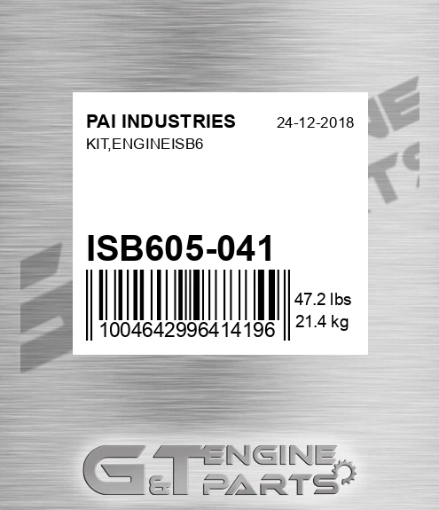 ISB605-041 Kit,engineisb6 for PAI INDUSTRIES