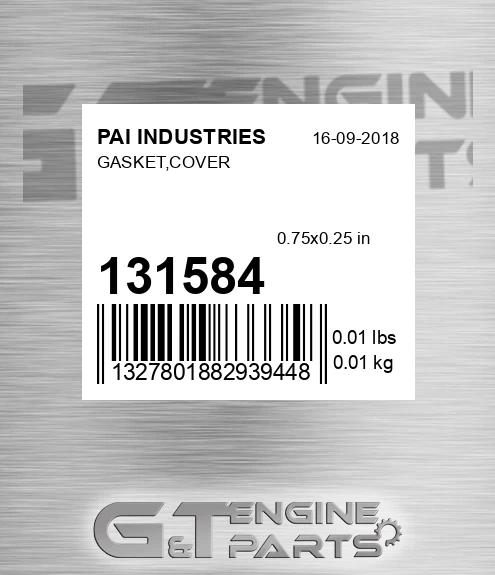 131584 Gasket,cover for PAI INDUSTRIES
