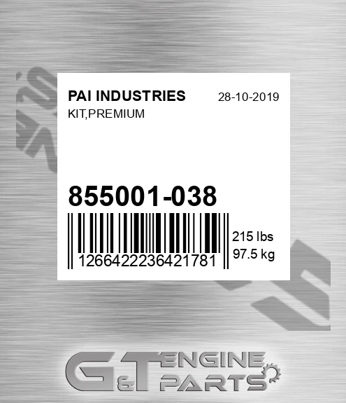 855001-038 Kit,premium for PAI INDUSTRIES