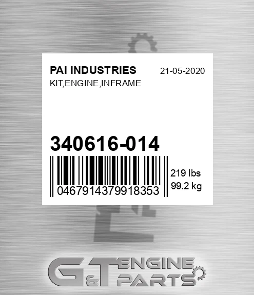 340616-014 Kit,engine,inframe for PAI INDUSTRIES