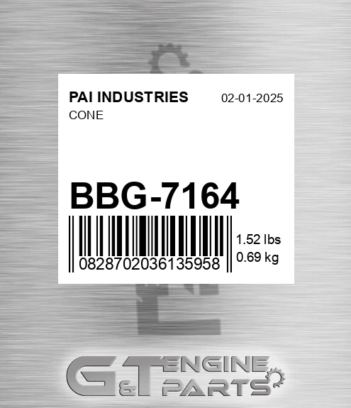 BBG-7164 Cone for PAI INDUSTRIES