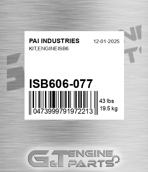 ISB606-077 Kit,engineisb6 for PAI INDUSTRIES