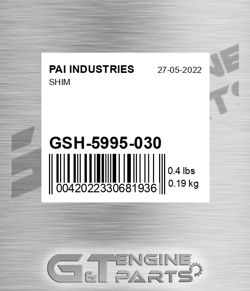 GSH-5995-030 Shim