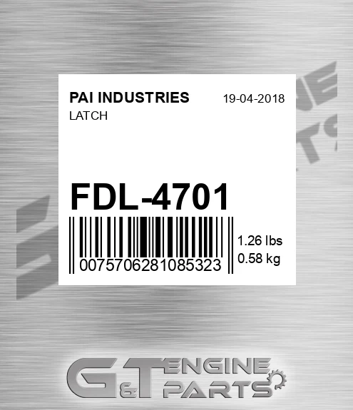 FDL-4701 Latch for PAI INDUSTRIES