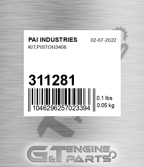311281 Kit,piston3406 for PAI INDUSTRIES