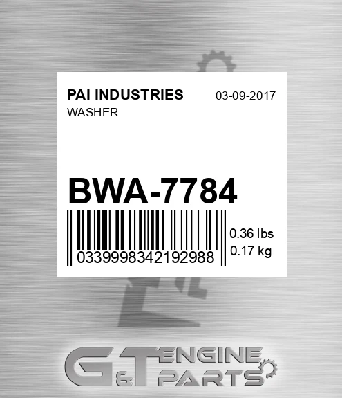 BWA-7784 Washer
