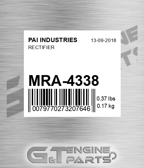 MRA-4338 Rectifier for PAI INDUSTRIES