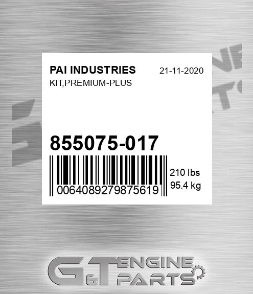 855075-017 Kit,premium-plus for PAI INDUSTRIES