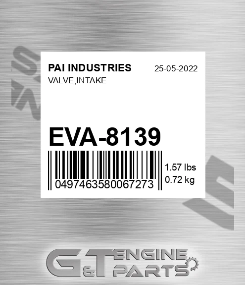 EVA-8139 Valve,intake