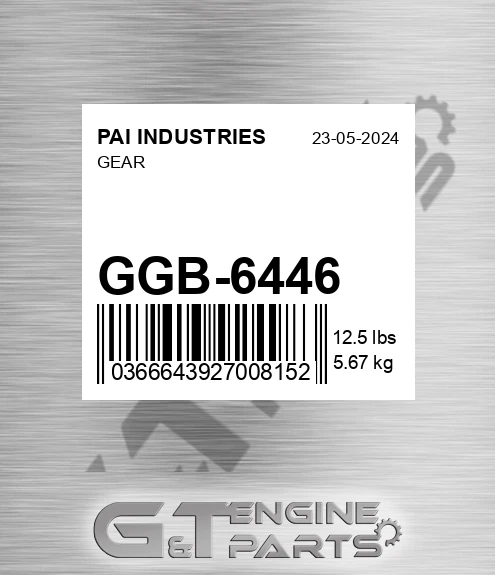 GGB-6446 Gear for PAI INDUSTRIES