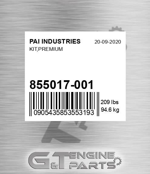 855017-001 Kit,premium for PAI INDUSTRIES