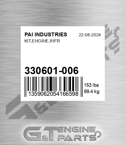 330601-006 Kit,engine,infr for PAI INDUSTRIES