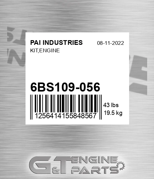 6BS109-056 Kit,engine for PAI INDUSTRIES