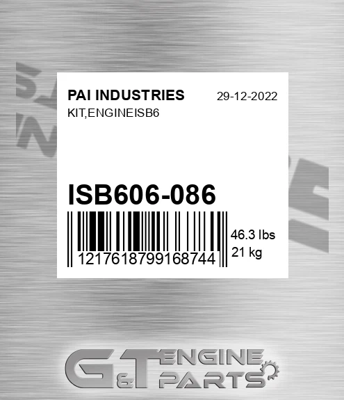 ISB606-086 Kit,engineisb6 for PAI INDUSTRIES