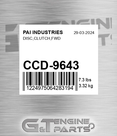 CCD-9643 Disc,clutch,fwd