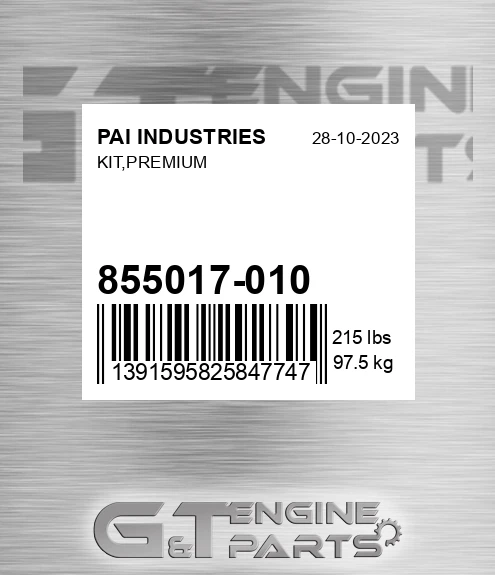 855017-010 Kit,premium for PAI INDUSTRIES