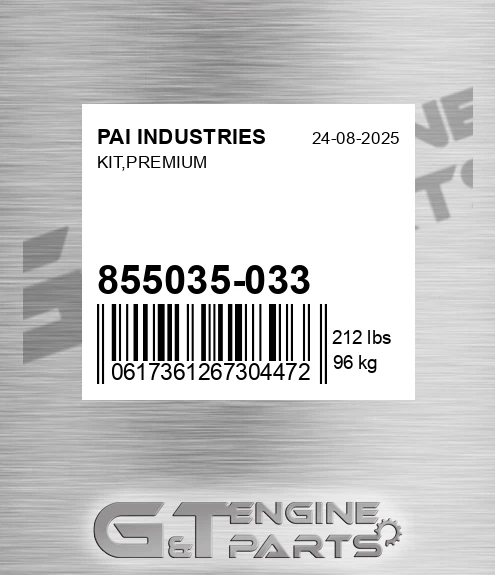 855035-033 Kit,premium for PAI INDUSTRIES